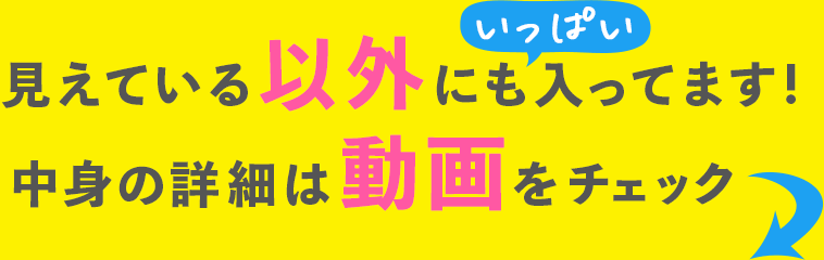 見えている以外にもいっぱい入ってます！中身の詳細は動画をチェック