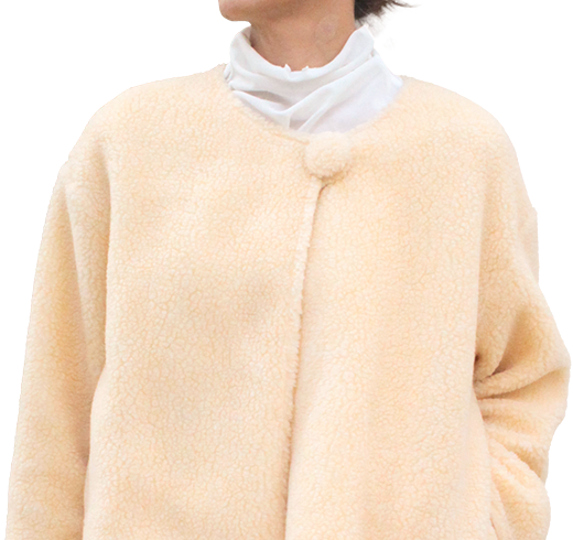 クライ・ムキ式ソーイングスクールイベント講習会作品/裏付きボアジャケット