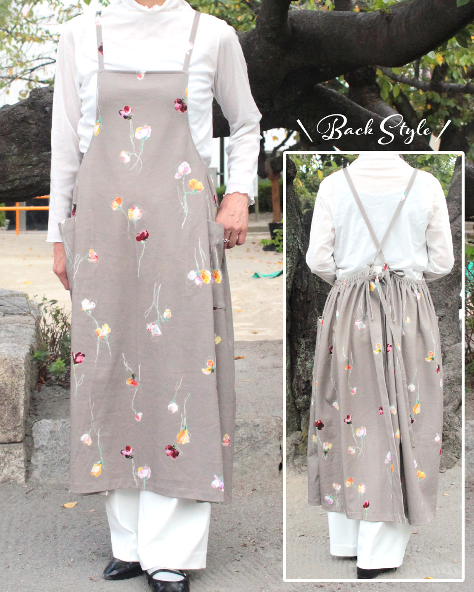 2025年10月のフリーパターン OP-707 エプロン風ワンピ