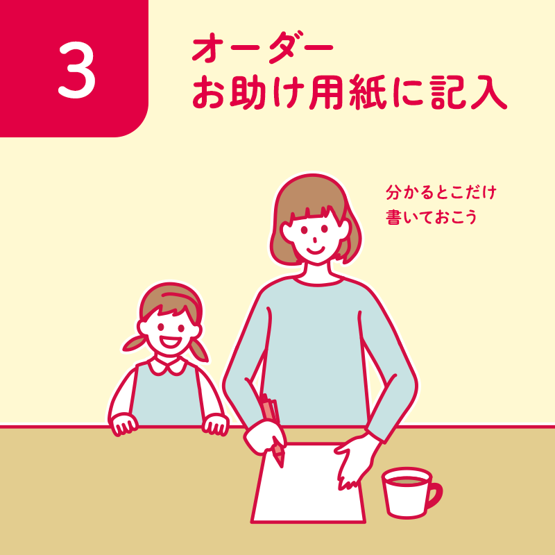 STEP3 オーダーお助け用紙に記入