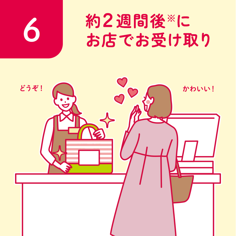 STEP6 約２週間後にお店でお受け取り