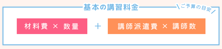 出張手作りイベント 基本の講習料金